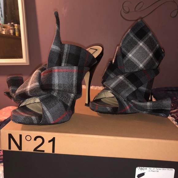 No 21 TARTAN BOW MULES - Picture 4 of 7